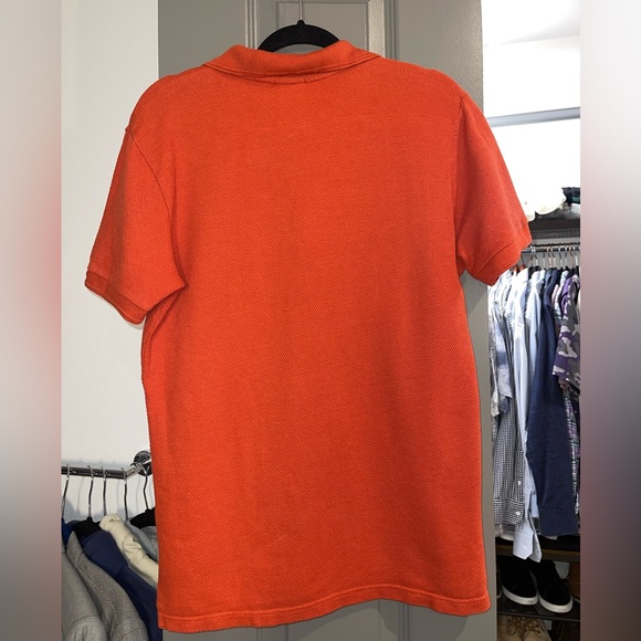 Zara Orange Red Pique Knit Short Sleeve Polo Shirt | Men’s Size Medium - Picture 2 of 5